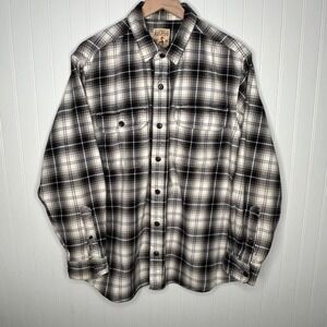 Red Head Brand Co. Men's Flannel Shirt Black White Plaid Button Down XL